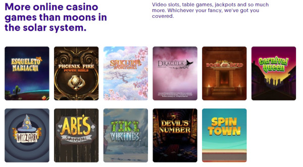 game selection casumo casino