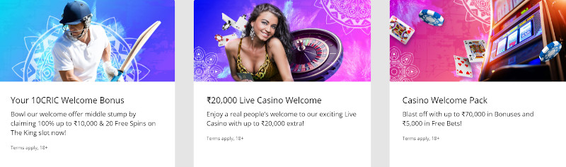 10Cric Casino Welcome Bonuses