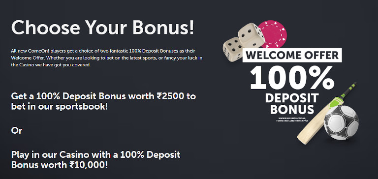 Comeon Online Casino - Get up to ₹10,000 Bonus!