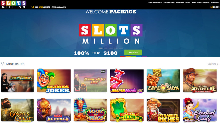 Slotsmillion Casino India Homepage Screenshot