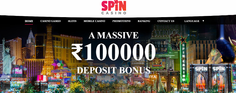 Spin Casino India Welcome Offer Homepage