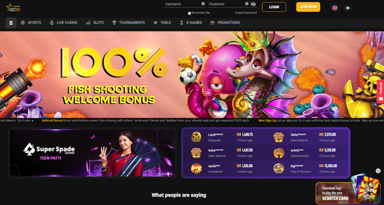 Jeetwin Casino India Homepage Screenshot showing Welcome Bonus