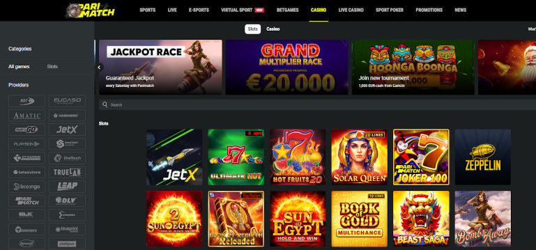 Parimatch Casino India Game Selection Slots