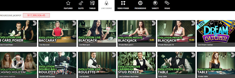 Royal Vegas Casino India Live Casino Selection