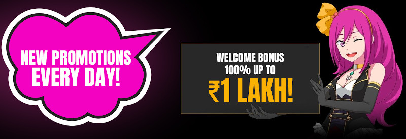 LuckyNiki Casino India Welcome Bonus of 1 Lakh