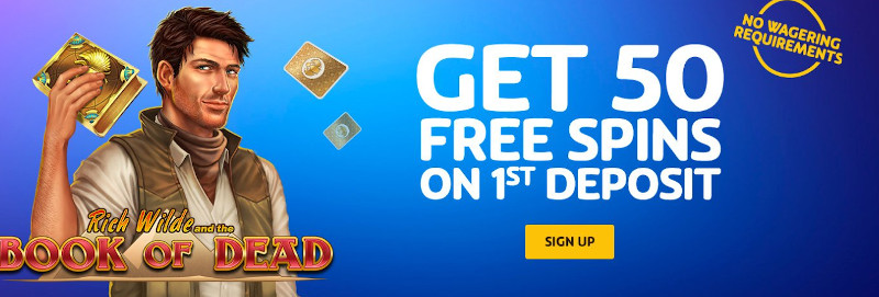 PlayOjo Casino India Welcome Bonus showing Wager Free Free spins on Book of Dead