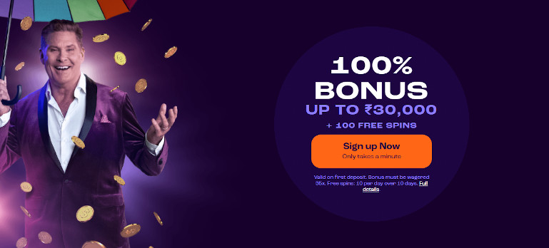 Wheelz Casino India Welcome Bonus and David Hasselhoff