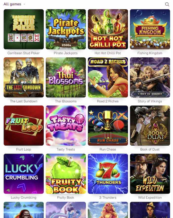 Fizzslots Game selection